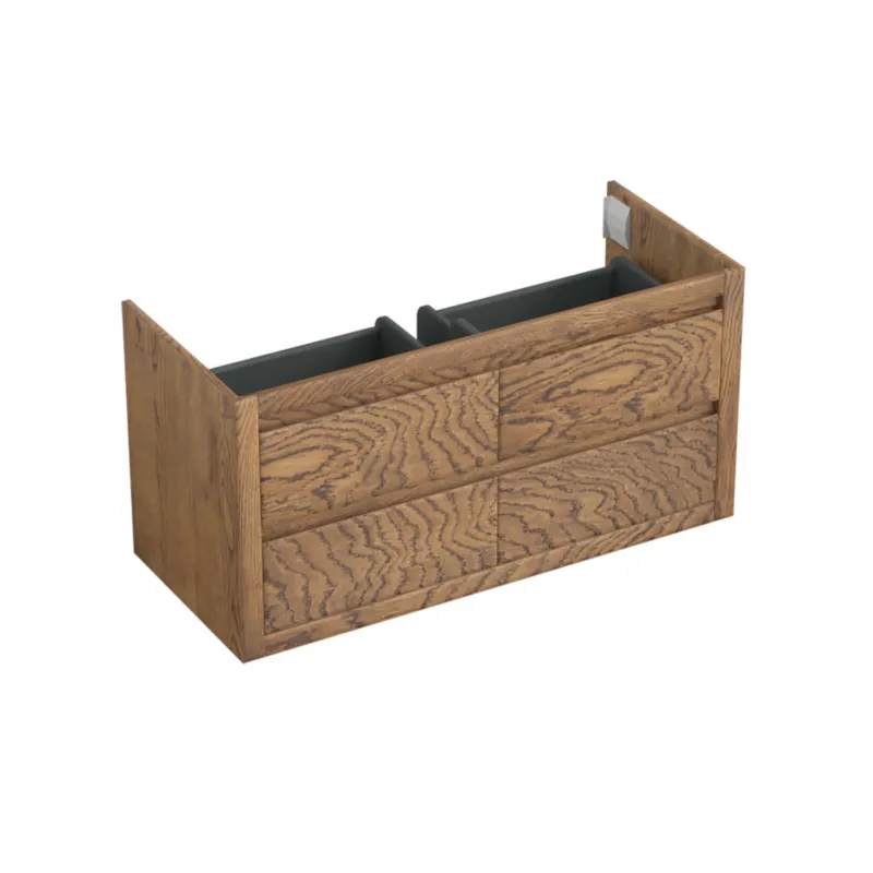 Korting Onderkast Forzalaqua Gela 120x51x60 Cm 4 Softclose Lades Eiken Castle Brown