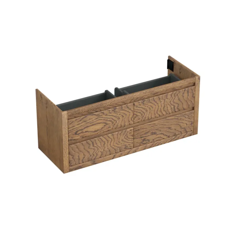Onderkast Forzalaqua Gela 140x51x60 Cm 4 Softclose Lades Eiken Castle Brown Populair