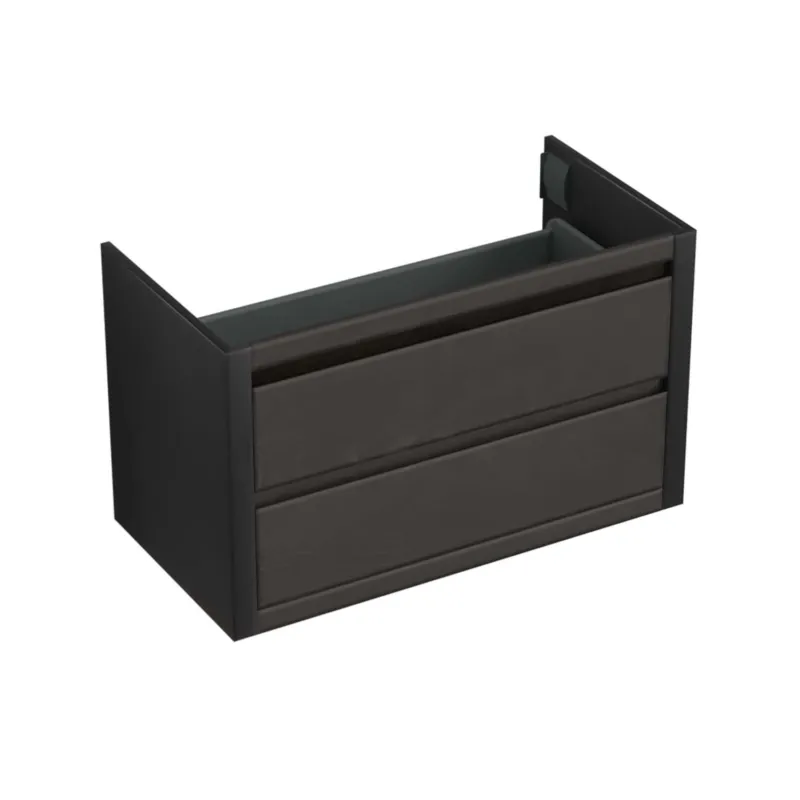 Onderkast Forzalaqua Gela 100x51x60 Cm 2 Softclose Lades Eiken Black Oiled Veilige Betaling